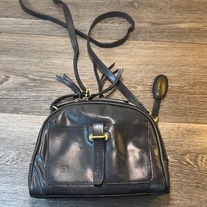 Born Black Leather bag with Gold Accents